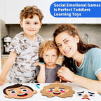 WOBOX 1Set Emotion Learning Felt Board Set for Kids, Montessori Sensory Toys, Interactive Storytelling Kit with 6 Facial Expressions, Early Education Tool for Toddlers