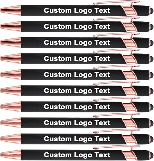 Custom Engraved Ballpoint Pens Bulk, Personalized with Name/Logo, Black or Blue Ink, Smooth Writing for Office, School, Business, Church, Reunion 20 Pcs Black