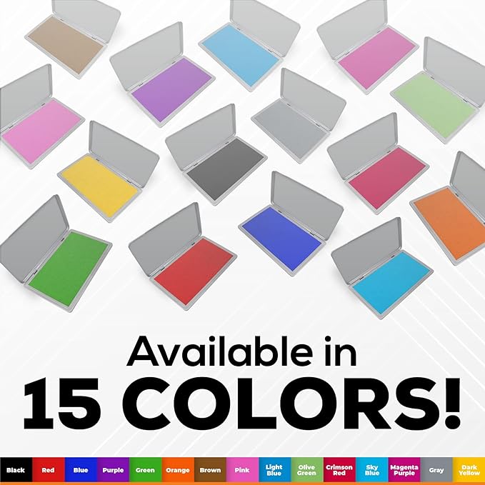 Metal Case Stamp Pad Large Size, Olive Green Color - Size: 3" x 6" - Choose from 15 Ink Colors