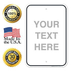 Custom Sign, Personalized Metal Signs, Customize for Office, Business, Workplace, office, Home, Airbnb, Delivery Signs, Outline Black, 12x18 Inches, Rust Free .063 Aluminum, Made in USA