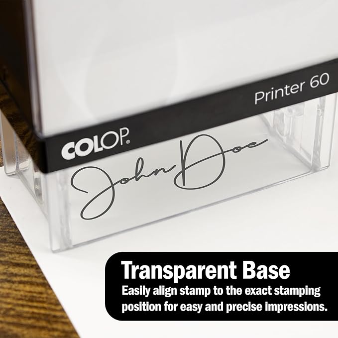 COLOP XXL Size Self Inking Custom Signature Stamp - Choose from 15 Ink Colors
