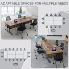 Folding Conference Table 4ft 5ft, Foldable Office Meeting Desk for 6 People, Multiple Sizes Colors Mobile Conference Room Table for Training Room School Business Furniture (6, White Walnut, 47in)