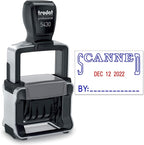 Trodat 5430 Professional Self-Inking Date Stamp with Scanned - Blue/Red 2 Color Ink
