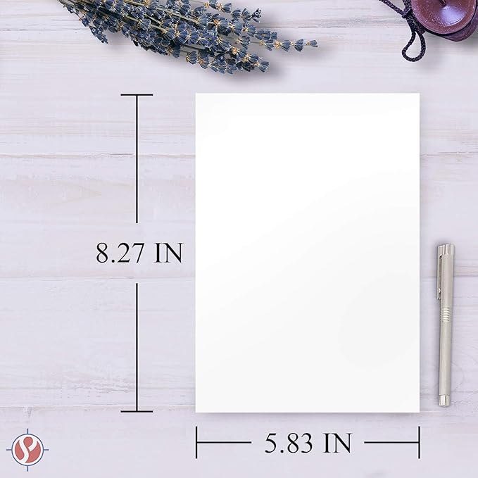 A5 Premium White Cardstock| For Copy, Printing, Writing | 5.83" x 8.27" inches (148 x 210 mm - Half of A4) | 100 Sheets Per Pack | 100 lb