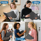 SUNEE 3 Ring Binders 1/2 Inch 12 Pack, Clear View Three Ring PVC-Free (Fit 8.5x11 Inches) for School or Office Supplies, Black