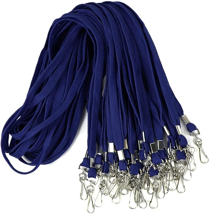Ollain Badge Lanyards Flat Lanyard Swivel Hooks Durably Neck Bulk lanyards with Clip 100 Pack