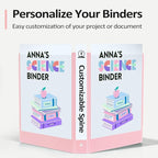 BinderX Extra Durable 1.5 Ring Binder, Round Ring 1.5 Inch Binders, Fits 325 Sheets of 8.5x11 Paper, Customizable View Cover with Inside Pockets, Cute 1.5" Binder, School Supplies for Girls, Yellow