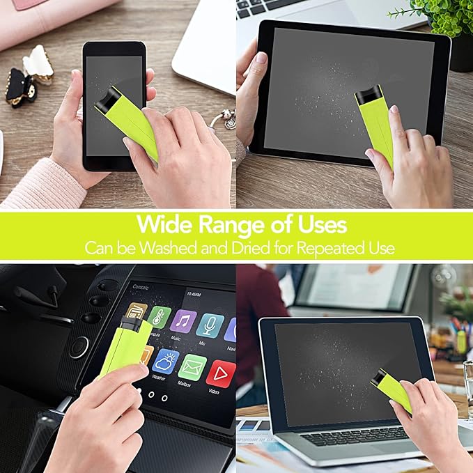 2 Pcs Fingerprint Proof Screen Cleaner,3 in 1Touchscreen Mist Cleaner Spray Wipe Cleaner Fingerprint-Proof Soft Fiber Flannel,Safe for All Phones Glasses Tablet Laptop TV Watch Screens(Green)