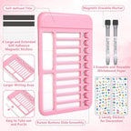 Audab 2Pcs Dry Erase Chore Chart for Kids, Magnetic Checklist Board, My Chores Slider Chart to Do List Board, Routine Reward Chart Schedule Board Task Tracker for Home Refrigerator, Wall, Desk (Pink)
