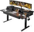 ErGear Electric Standing Desk with 4 Drawers, Height Adjustable Desk with Storage, C-Clamp Mount Compatible, Computer Home Office Table with Cable Management Tray