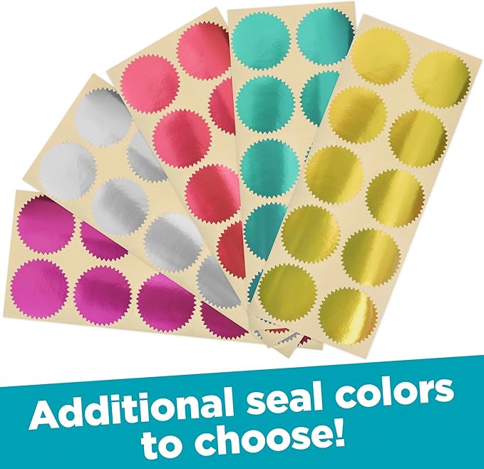 MaxMark Notary Seal Round Embosser for North Carolina State - Includes Gold Burst Seal Labels (50 Count)