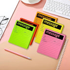 Phone Message Sticky Notes Phone Memo Pads, 6 Pads Lined Sticky Notes Pads, 4x6 inch Phone Message Pad Self Sticky Notes with Line Colorful Post Memos for Office, School and Home, 50 Sheetsx6 Pack