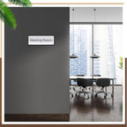 Therwen 25 Pcs Aluminum Office Name Plate Holder for Door Wall Mount 8'' x 3'' Business Sign Holder Office Door Sign Sturdy Curved with Plastic Film and Adhesive Tape (Black)