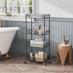 SINGAYE Shelf Closet Wire Shelving：Adjustable Metal Unit for Laundry Room Organization Bathroom Kitchen Home Storage with Wheels Pantry Rack Shelves