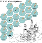 CHARSOCO 01 Micro Pen, Fine Point Pen with 36 Colors, Waterproof Archival Ink, 0.25mm Fineliner Ink Pens for Artist Illustration, Sketching, Anime, Manga, Technical Drawing and Scrapbooking