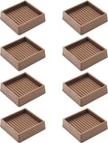 2.5X2.5 Rubber Caster Cups, Non Slip Furniture Pads, Anti-Slip Gripper, Anti Skid Furniture Feet, Anti Slide Floor Protector for Bed Couch Stoppers - 8 Pack Brown