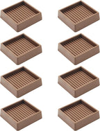 2.5X2.5 Rubber Caster Cups, Non Slip Furniture Pads, Anti-Slip Gripper, Anti Skid Furniture Feet, Anti Slide Floor Protector for Bed Couch Stoppers - 8 Pack Brown