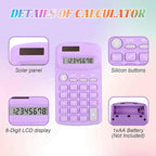 Tellegloww 36 Pcs Pocket Size Basic Calculators Bulk for Classroom Solar Battery Dual Power Display Calculator 8 Digit Colored Basic Calculator for Kids Student School Office