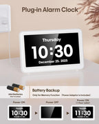 Digital Clock with Date and Week for Seniors, Alzheimer's Dementia Clock with 20 Alarms and 6 Medicine Reminders, 12 Display Modes Large Font Digital Calendar Alarm Clock for Vision Impaired(7 Inch)