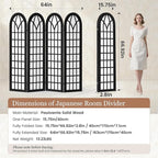 Asnefeli Room Divider 4 Panel, Japanese Shoji Privacy Screen for Bedroom Home Office Separation, Folding Wood Partition Wall, 5.6 Ft Black Decor