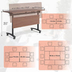 Conference Table,55.1''Folding Conference Room Table for 4-12 People,Mobile Flip Top MeetingTraining Table with Different Coulor and Styles for Offices, Classrooms,Meeting Room (2, 61''D)