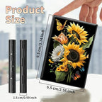 BWEGRHE Slim Credit Card Holder, Sunflowers Butterfly RFID Blocking Metal Wallet for Men & Women, Aluminum Minimalist Hard Case Pocket-Sized Business Cards Organizer (Fits Up to 10 Cards)