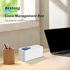 Power Strip Cover Box - Hide Power Strip for TVs and Computers, Electrically Safe Cord Organizer Box, Cord Box Crafted from Durable ABS Material (2pack,White)