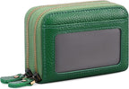 GOIACII Small Genuine Leather Wallet for Women, RFID Blocking Credit Card Holder Wallet