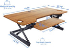 Rocelco 46" Large Height Adjustable Standing Desk BUNDLE - Quick Sit Stand Up Dual Monitor Riser - Gas Spring Assist Computer Workstation - Retractable Keyboard Tray - Teak wood Grain (R DADRT-46-FS2)