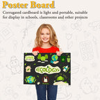 AKONEGE 3PCS Small Trifold Poster Board, 21 x 14 Inches Black Corrugated Cardboards Mini Tri Fold Poster Boards for School Projects, Science Fair, Business Presentations, Exhibitions, Event Display