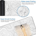 Extended Mouse Pad, 31.5x15.7 inch Large Gaming Computer Keyboard Mouse Mat, Water Resist Non-Slip Mousepad Rubber Base Long XXL Desk Mouse Pad for Work & Gaming, Office & Home, White Black Lines