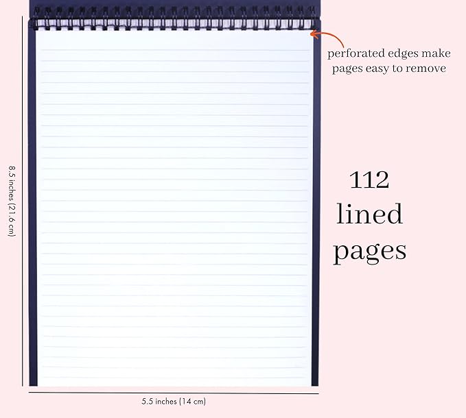 Kate Spade New York Large College Ruled Notebook, Top Spiral Notebook with 160 Pages, 11.75" x 8.5" Writing Pad, Adventure Stripe