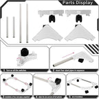 Liitrton Mobile CPU Stand Adjustable Computer Tower Stand with 4 Caster Wheels Fits Most PC (White)