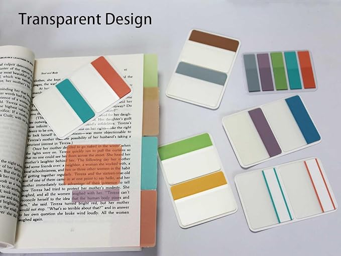 ELII 500 PCS Tabs 2 Inch Book Tabs Sticky Index Tabs,Page Markers File Tabs Self Adhesive, Labels for Pages Notebooks