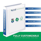 Samsill 1.5 Inch 3 Ring Binders, Made in USA, Economy Round Ring, Clear View Cover, 325 Sheet Capacity - for School, Home, Office - White, 6 Pack