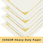 HAUTOCO 30 Packs Certificate Holders, Cream Color Diploma Folders Certificate Covers with Gold Foil Border for Letter Size 8.5x11 Cardstock, Award, Document, Graduation