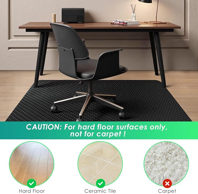 Vicwe Gaming Chair Mat for Hard Floor,51" x 63" Computer Chair Mat for Tile Floor,Anti-Slip Hard Floor Protector Rolling Chair for Office Home