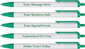 RevMark Personalized Ballpoint Pen, Custom Printed Name, Business or Event Information, Timeless Advertising, USA Made Pens, Promotional Marketing, Smooth Black Ink, Bulk Pack (Green,500 Ct.)