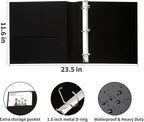 LETVPVOW Vintage Hardback 3 Ring Binder 1.5 Inch, Professional Leather Binder 3 Ring, Three Ring Binders Fits 8.5 x 11, D Ring Binders for Photo Album, Home, School and Office Supplies- Black