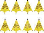 20 inch Wet Floor Sign 8 Pcs, Pop up Foldable Wet Safety Signs with Storage Tube Commercial Caution Safety Cone Pop up Caution Sign, for Stores Grocery Restaurant Restroom Office Hotel (8)