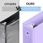 BinderX Extra Durable 1.5 Ring Binder, Round Ring 1.5 Inch Binders, Fits 325 Sheets of 8.5x11 Paper, Customizable View Cover with Inside Pockets, Cute 1.5" Binder, School Supplies for Girls, Pink