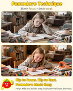 Digital Pomodoro Timer Cube 5/10/25/50min, Visual Productivity Flip Timer for Kids Classroom Desk, Custom Countdown, Silent and Sound Mode for ADHD Study Work Game Kitchen (Orange)