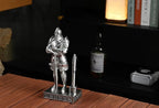 Amoysanli Knight Pen Stand Decoration Resin Pen Holder Art Craft Paperweight for Desktop Organizer Festival Gifts for Boyfriend Husband Dad Son(Silver)