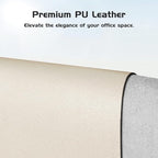 Aothia Leather Desk Pad Protector, Office Desk Mat, Large Mouse Pad, Laptop Desk Pad, Non-Slip PU Leather Desk Blotter, Waterproof Desk Writing Pad for Office and Home (Beige, 55" x 17")