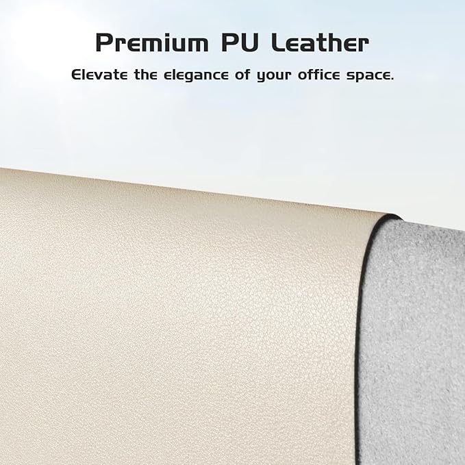 Aothia Leather Desk Pad Protector, Office Desk Mat, Large Mouse Pad, Laptop Desk Pad, Non-Slip PU Leather Desk Blotter, Waterproof Desk Writing Pad for Office and Home (Beige, 55" x 24")