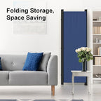 Kecreque Room Partitions and Dividers 4 Panel Portable Wall w/ 3 Wider Feet Folding Room Divider 6FT Privacy Wall Indoor as Dressing Screen for Apartment School Office Children's Separate Rooms,Blue