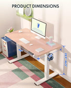 FLEXISPOT EN1 One-Piece Standing Desk, 48"x24" Seamless Desktop Electric Height Adjustable Desk for Home Office, Multi-Monitor Setups & Easy Assembly, Pink