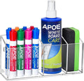 Banafich Magnetic Dry Erase Marker Holder, Acrylic Magnet Pen Holder for Whiteboard, Refrigerator, Magnetic Fridge Organizer for Office, Classroom, Whiteboard Maker Holder, Locker Organizer