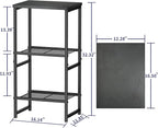 GEORIS 3 Tier Freestanding Printer Stand Shelf for Desk, Black Metal Side Table for Printer, Fax Marchine