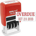 MaxMark Self-Inking Rubber Date Office Stamp with OVERDUE Phrase & Date - RED Ink (Max Dater)